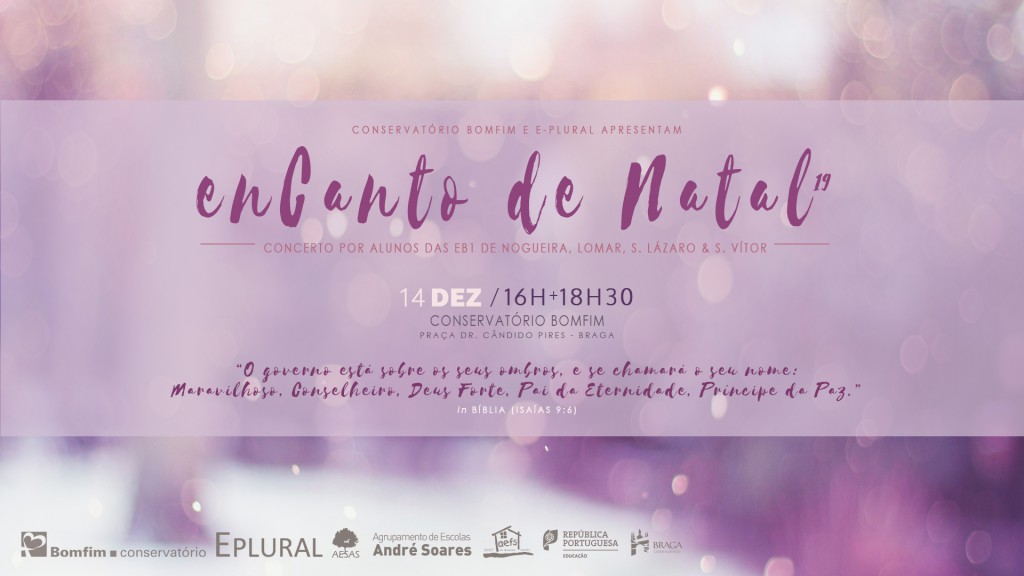 Cartaz Concerto EnCanto de Natal 2019 Atividades Extra Curriculares Braga