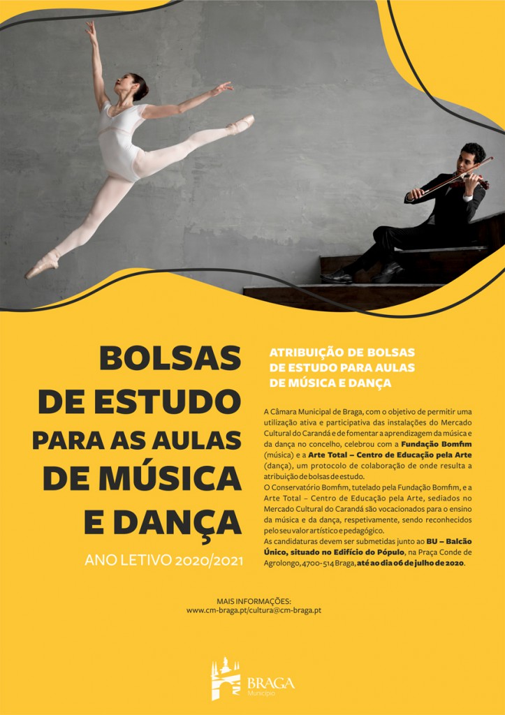 Bolsas Câmara 2020-2021 Município de Braga Conservatório Bomfim Arte Total Música Ensino